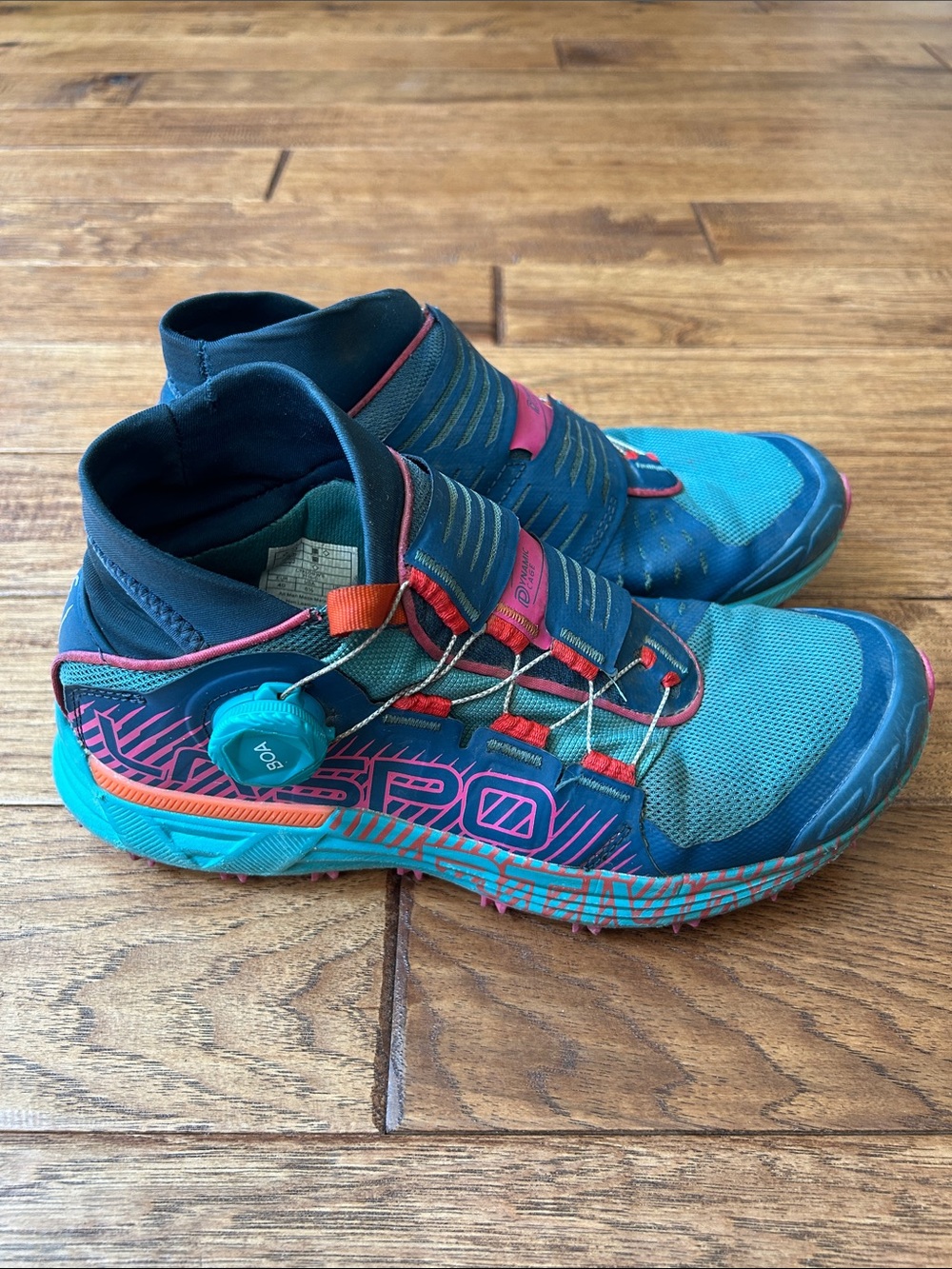 La Sportiva Cyklon Mountain Trail Running Shoes BOA Storm Blue Womens Size 8.5